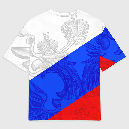 Мужская футболка оверсайз RUSSIA - SPORTWEAR - ТРИКОЛОР / 3D-принт – фото 2