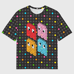 Футболка оверсайз мужская Pac-man пиксели, цвет: 3D-принт
