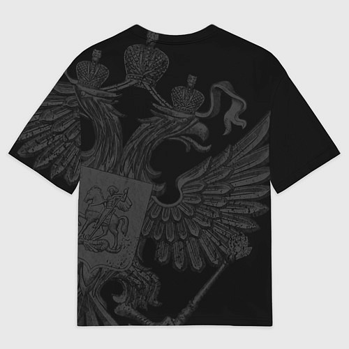Мужская футболка оверсайз RUSSIA - BLACK EDITION / 3D-принт – фото 2