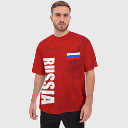 Футболка оверсайз мужская RUSSIA - RED EDITION - SPORTWEAR, цвет: 3D-принт — фото 2