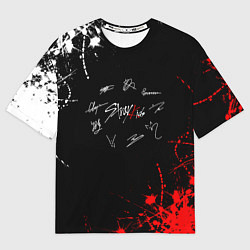 Футболка оверсайз мужская Stray kids Автографы, цвет: 3D-принт