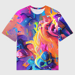 Мужская футболка оверсайз Madness colors