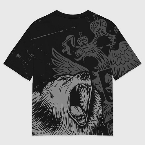 Мужская футболка оверсайз Валентин Россия Медведь / 3D-принт – фото 2
