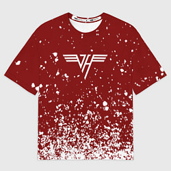 Мужская футболка оверсайз Van Halen Logo Ван Хален белые брызги