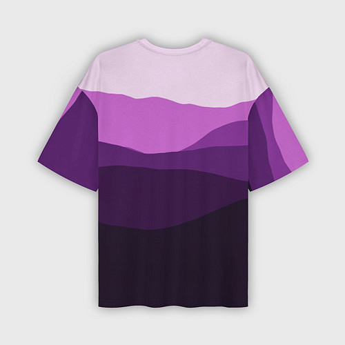 Мужская футболка оверсайз Фиолетовый градиент горы абстракция / 3D-принт – фото 2