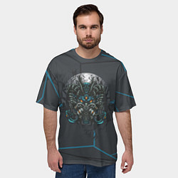Футболка оверсайз мужская Голова монстра в противогазе, цвет: 3D-принт — фото 2