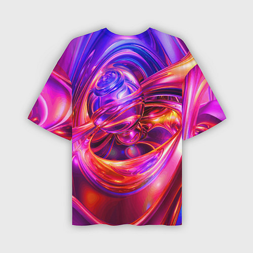 Мужская футболка оверсайз Abstract color neon composition Абстрактная неонов / 3D-принт – фото 2