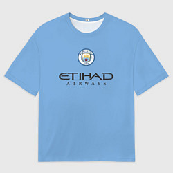 Футболка оверсайз мужская Manchester City Манчестер Сити Домашняя форма 2022, цвет: 3D-принт