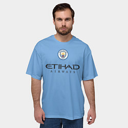 Футболка оверсайз мужская Manchester City Манчестер Сити Домашняя форма 2022, цвет: 3D-принт — фото 2
