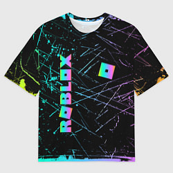 Футболка оверсайз мужская ROBLOX неоновый логотип, цвет: 3D-принт