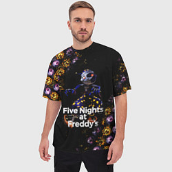 Футболка оверсайз мужская Five Nights at Freddys Луна паттерн, цвет: 3D-принт — фото 2