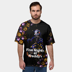 Футболка оверсайз мужская Five Nights at Freddys Луна паттерн, цвет: 3D-принт — фото 2