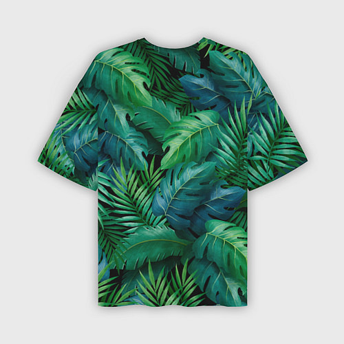 Мужская футболка оверсайз Green plants pattern / 3D-принт – фото 2