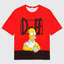 Футболка оверсайз мужская Homer Duff, цвет: 3D-принт