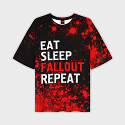 Футболка оверсайз мужская Eat Sleep Fallout Repeat Краска, цвет: 3D-принт