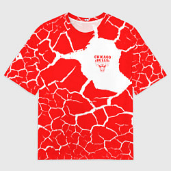 Мужская футболка оверсайз CHICAGO BULLS ЧИКАГО БУЛЛС ТРЕЩИНЫ