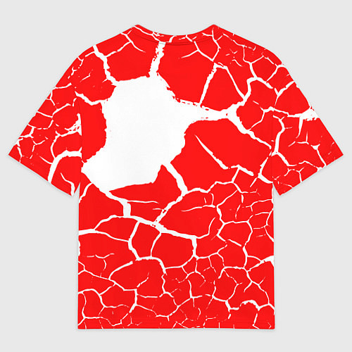 Мужская футболка оверсайз CHICAGO BULLS ЧИКАГО БУЛЛС ТРЕЩИНЫ / 3D-принт – фото 2