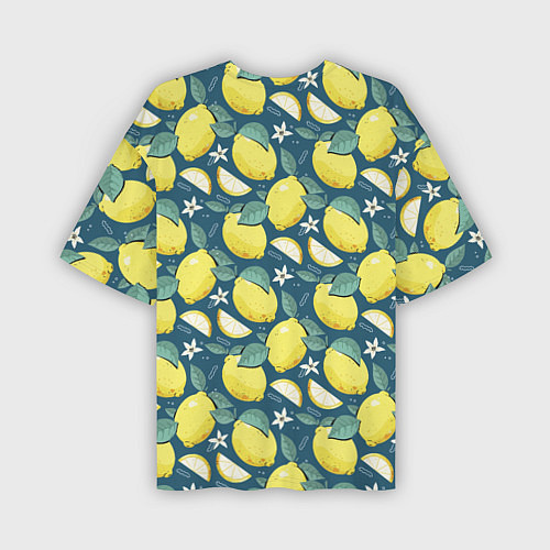 Мужская футболка оверсайз Cute lemon pattern / 3D-принт – фото 2