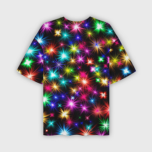 Мужская футболка оверсайз ЦВЕТНЫЕ ЗВЕЗДЫ COLORED STARS / 3D-принт – фото 2