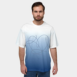 Футболка оверсайз мужская Сердце love yourself, цвет: 3D-принт — фото 2