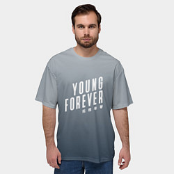 Футболка оверсайз мужская Навечно молодой Young forever, цвет: 3D-принт — фото 2