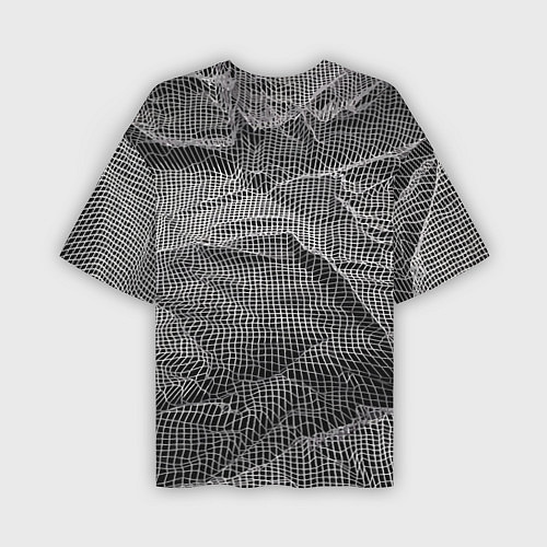 Мужская футболка оверсайз Мятая сетчатая ткань Crumpled Mesh Fabric / 3D-принт – фото 2