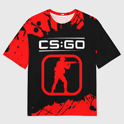 Мужская футболка оверсайз CS:GO лого с линиями и спецназом