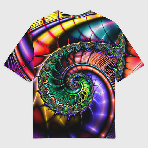 Мужская футболка оверсайз Красочная фрактальная спираль Colorful fractal spi / 3D-принт – фото 2