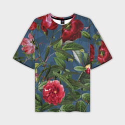 Мужская футболка оверсайз Цветы Розы В Саду