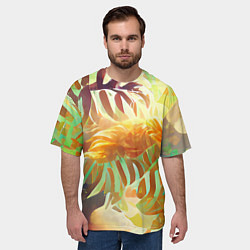 Футболка оверсайз мужская Fern leaves, цвет: 3D-принт — фото 2