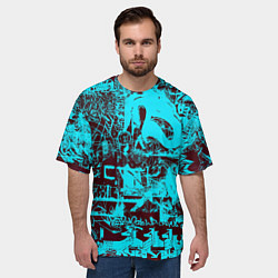 Футболка оверсайз мужская БИРЮЗОВАЯ ПАЛИТРА ЦВЕТА, цвет: 3D-принт — фото 2