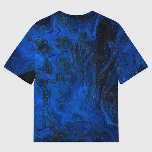 Мужская футболка оверсайз Синий абстрактный дым / 3D-принт – фото 2