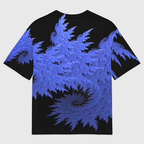 Мужская футболка оверсайз Абстрактный морозный узор Abstract frost pattern / 3D-принт – фото 2