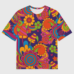 Футболка оверсайз мужская Психоделический сюжет, цвет: 3D-принт