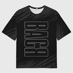 Мужская футболка оверсайз Имя Вася по-вертикали с темным фоном