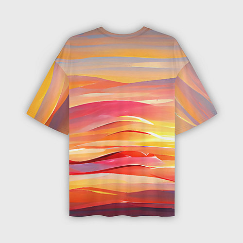 Мужская футболка оверсайз Закатное солнце / 3D-принт – фото 2