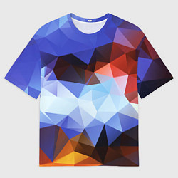 Мужская футболка оверсайз Абстрактный цветной узор из треугольников Abstract