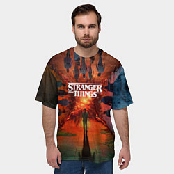 Футболка оверсайз мужская Stranger Things 4 Измерения, цвет: 3D-принт — фото 2