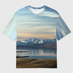Мужская футболка оверсайз Горы озеро природа