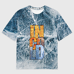Футболка оверсайз мужская IN COLD logo with ice, цвет: 3D-принт