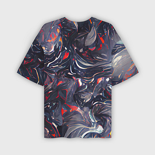 Мужская футболка оверсайз Мрамор темный / 3D-принт – фото 2