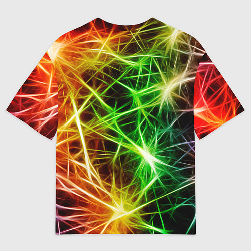 Мужская футболка оверсайз РАЗНОЦВЕТНЫЙ САЛЮТ / 3D-принт – фото 2