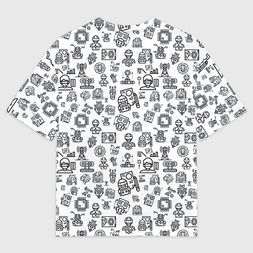 Мужская футболка оверсайз ПРОФЕССИЯ РОБОТОТЕХНИКА / 3D-принт – фото 2