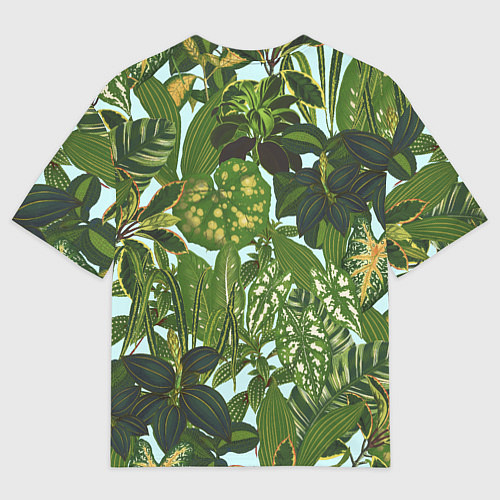 Мужская футболка оверсайз Зеленые Тропические Растения / 3D-принт – фото 2