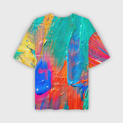 Мужская футболка оверсайз Мазки масляной краски Абстракция Oil Paint Strokes / 3D-принт – фото 2