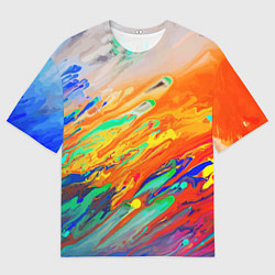 Мужская футболка оверсайз Буйство красок Лето Riot of colors Summer
