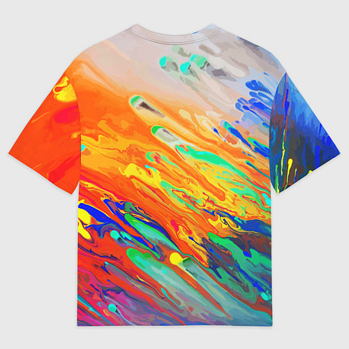 Мужская футболка оверсайз Буйство красок Лето Riot of colors Summer / 3D-принт – фото 2