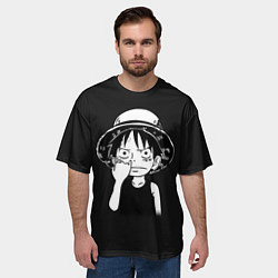 Футболка оверсайз мужская Маленький Луффи, цвет: 3D-принт — фото 2