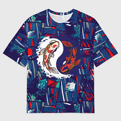 Футболка оверсайз мужская Рыбки Инь и ян, цвет: 3D-принт