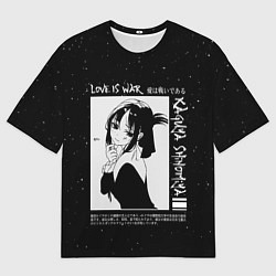Мужская футболка оверсайз KAGUYA SHINOMIYA В ЛЮБВИ КАК НА ВОЙНЕ